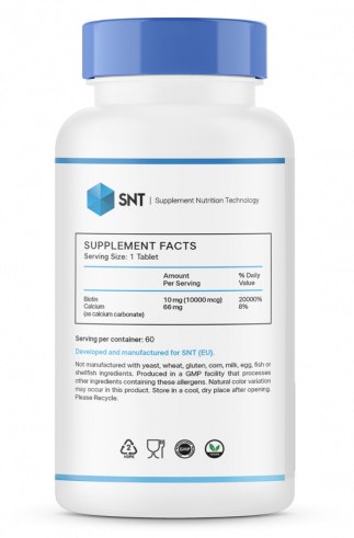 SNT Biotin, Биотин, 60 таблеток
