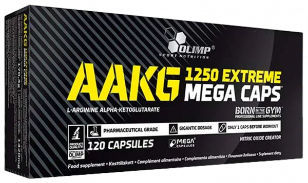 Olimp Sport Nutrition AAKG 1250 Extreme Mega Caps, ААКГ 1250 Экстрим Мега Капс, 120 капсул